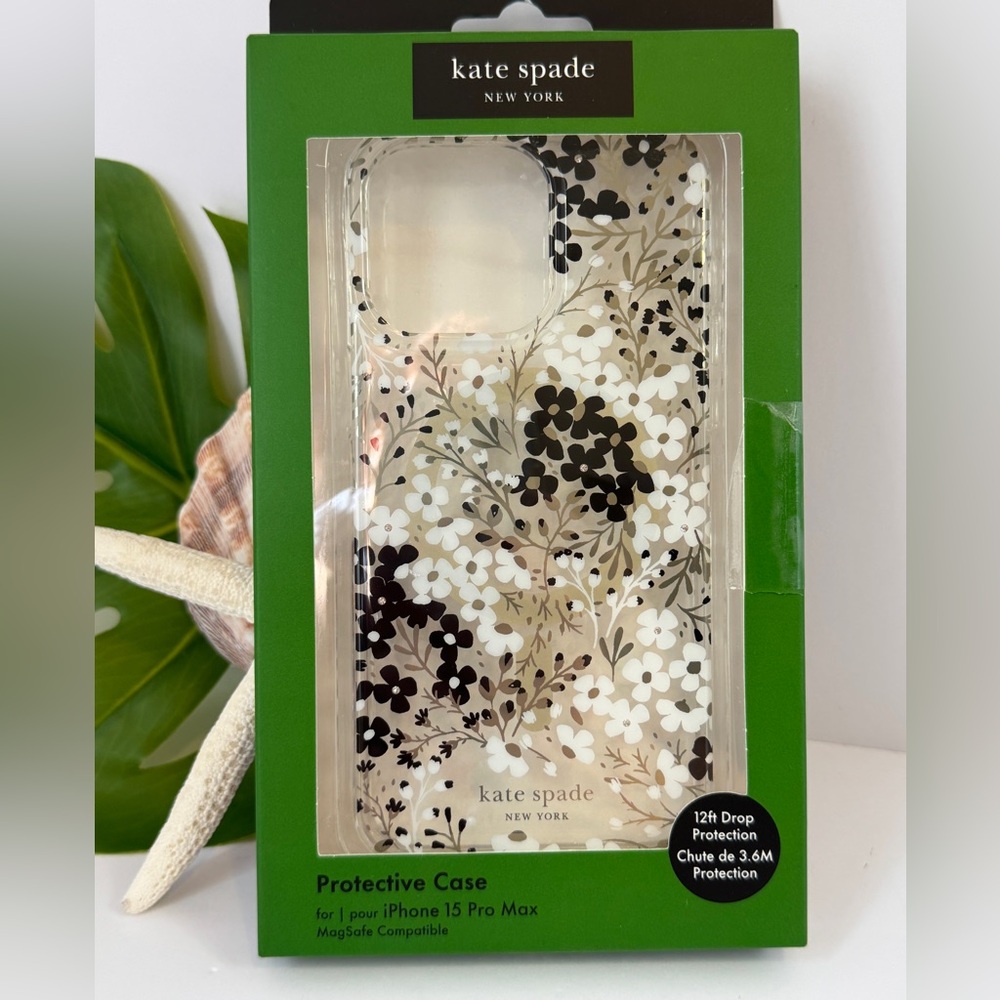 kate spade Floral iPhone 15 Pro Max Case - Black and White